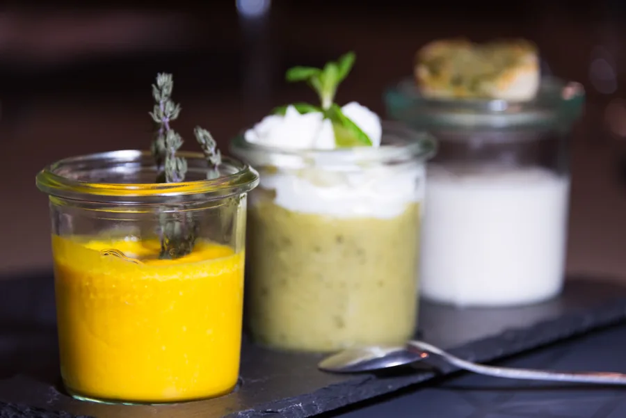 Trio de crèmes dessert en bocal