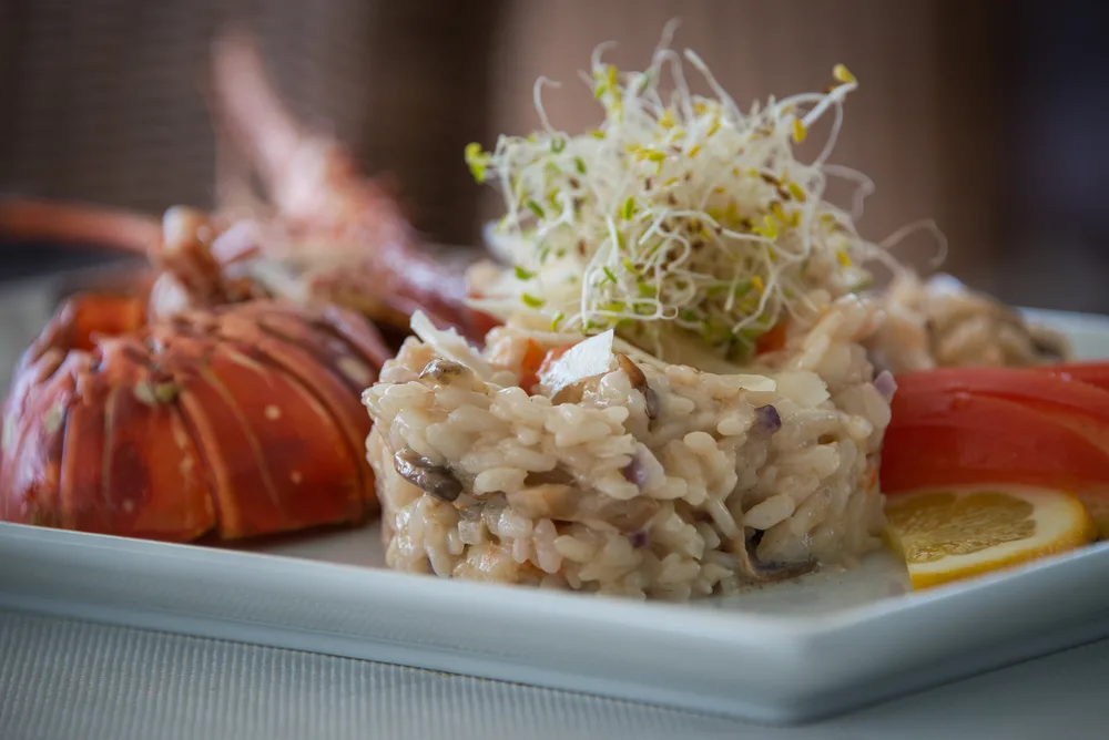 Risotto de langouste, écailles grillées
