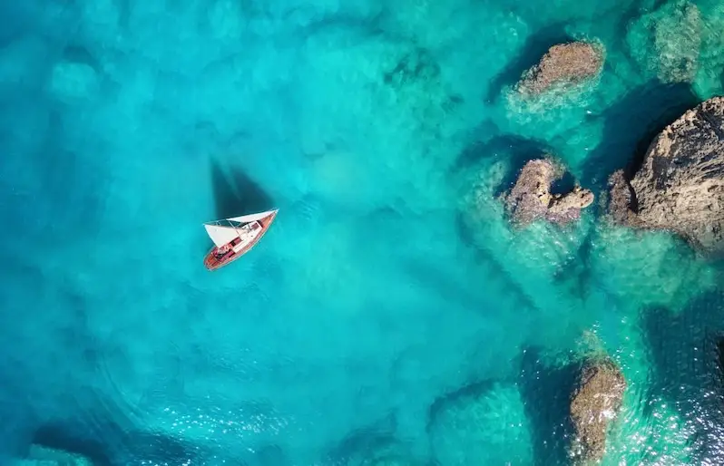 Mouillage, eaux turquoise des Caraïbes