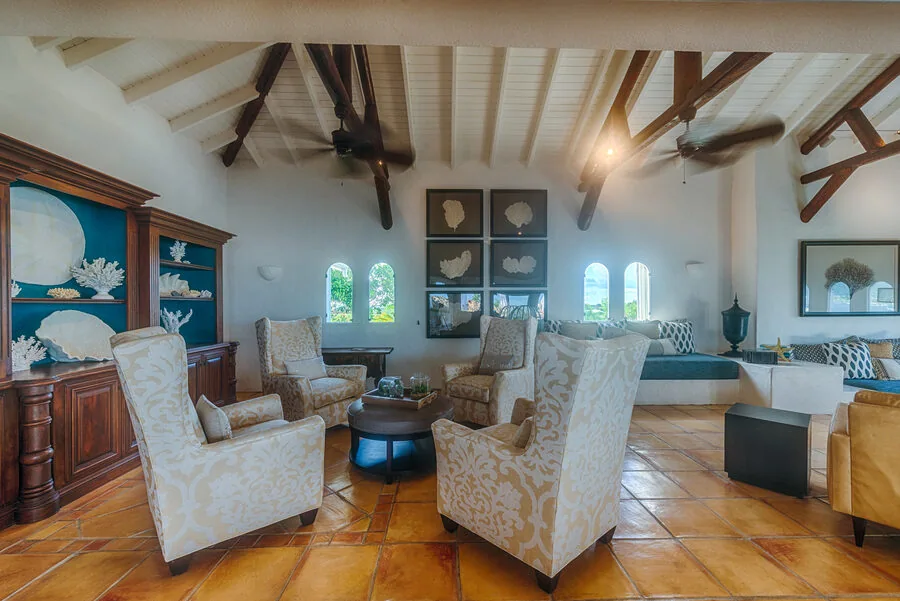 Villa Le Rocher — salon, esprit îles